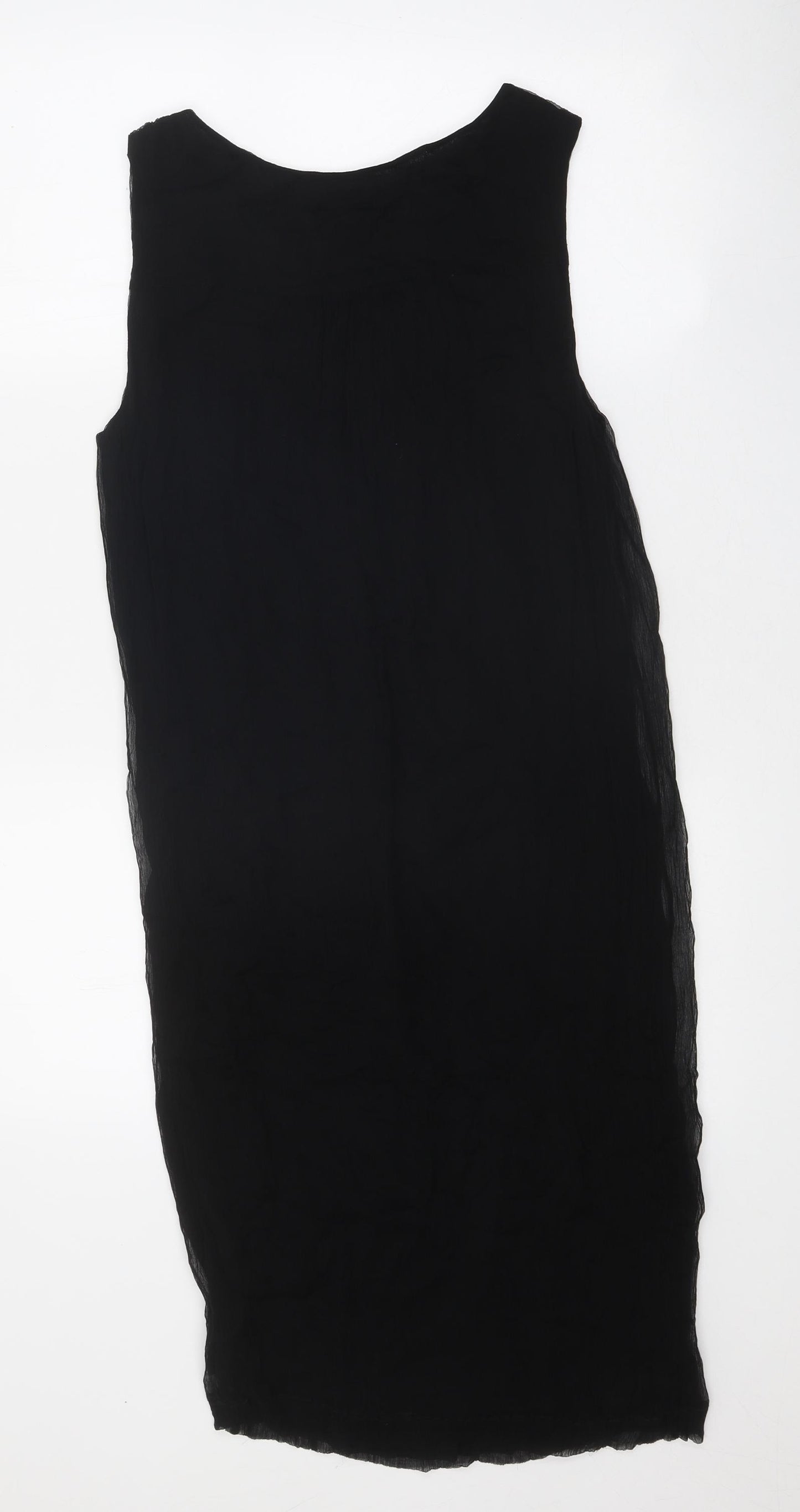 Great Plains Womens Black Viscose Tank Dress Size L Boat Neck Pullover