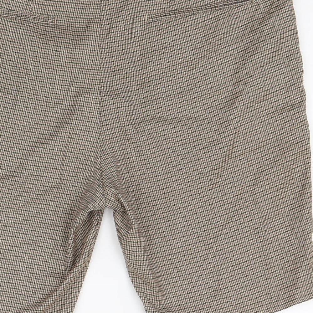 H&M Mens Blue Check Polyester Bermuda Shorts Size 34 in L8 in Regular Zip