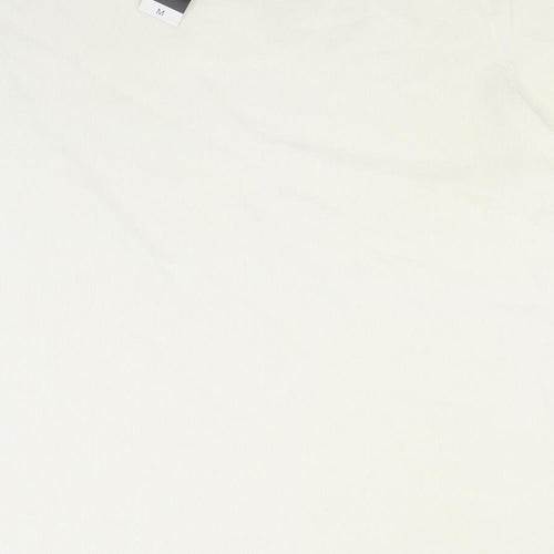 BM Womens White Polyester Basic T-Shirt Size M Scoop Neck