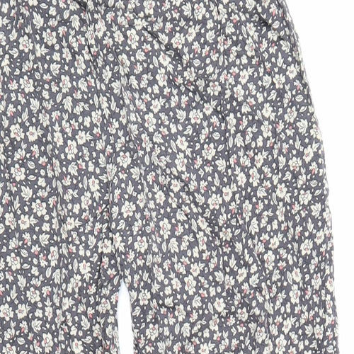 Preworn Womens Grey Floral Viscose Trousers Size 2XS L24 in Regular
