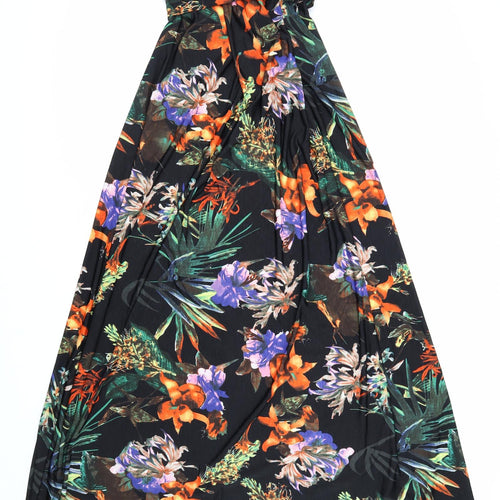 AX Paris Womens Black Floral Polyester A-Line Size 14 Off the Shoulder Pullover