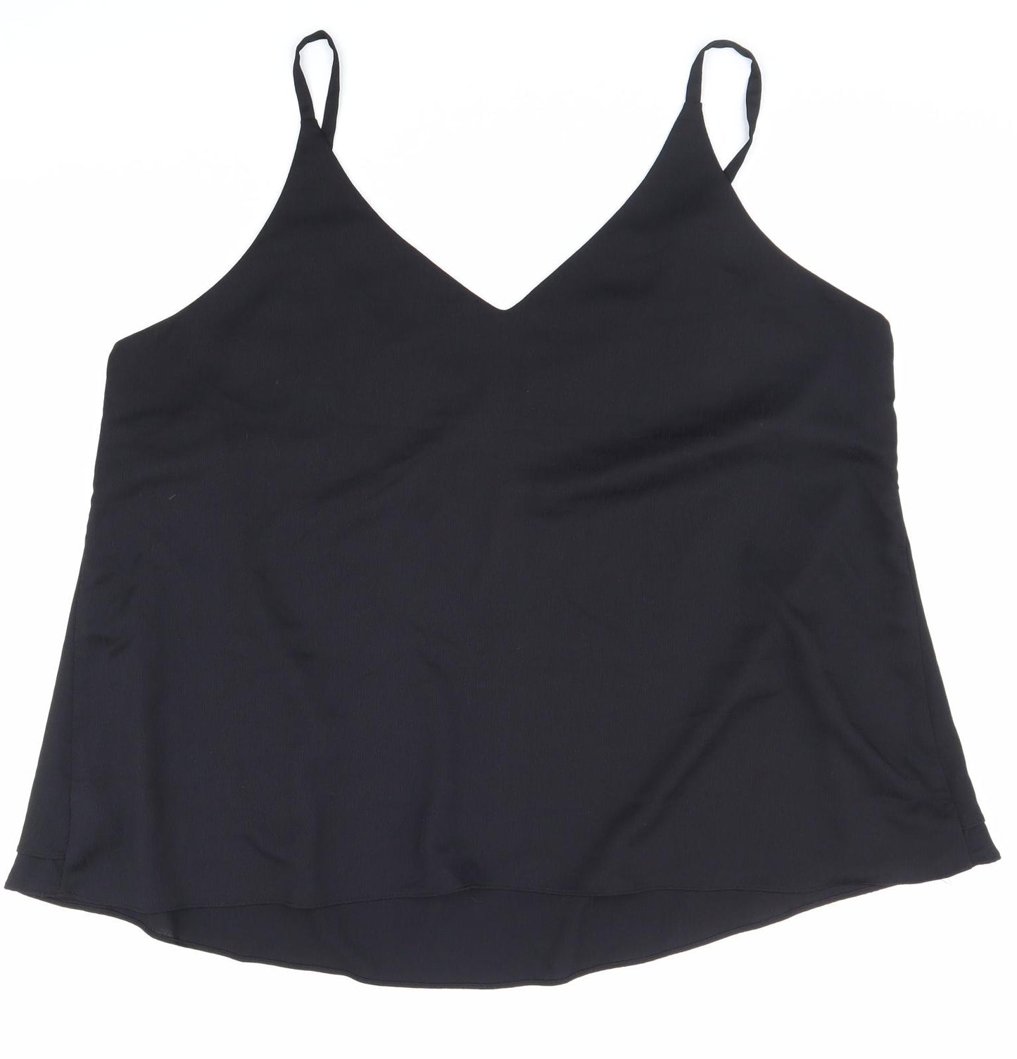 George Womens Black Polyester Camisole Tank Size 24 V-Neck
