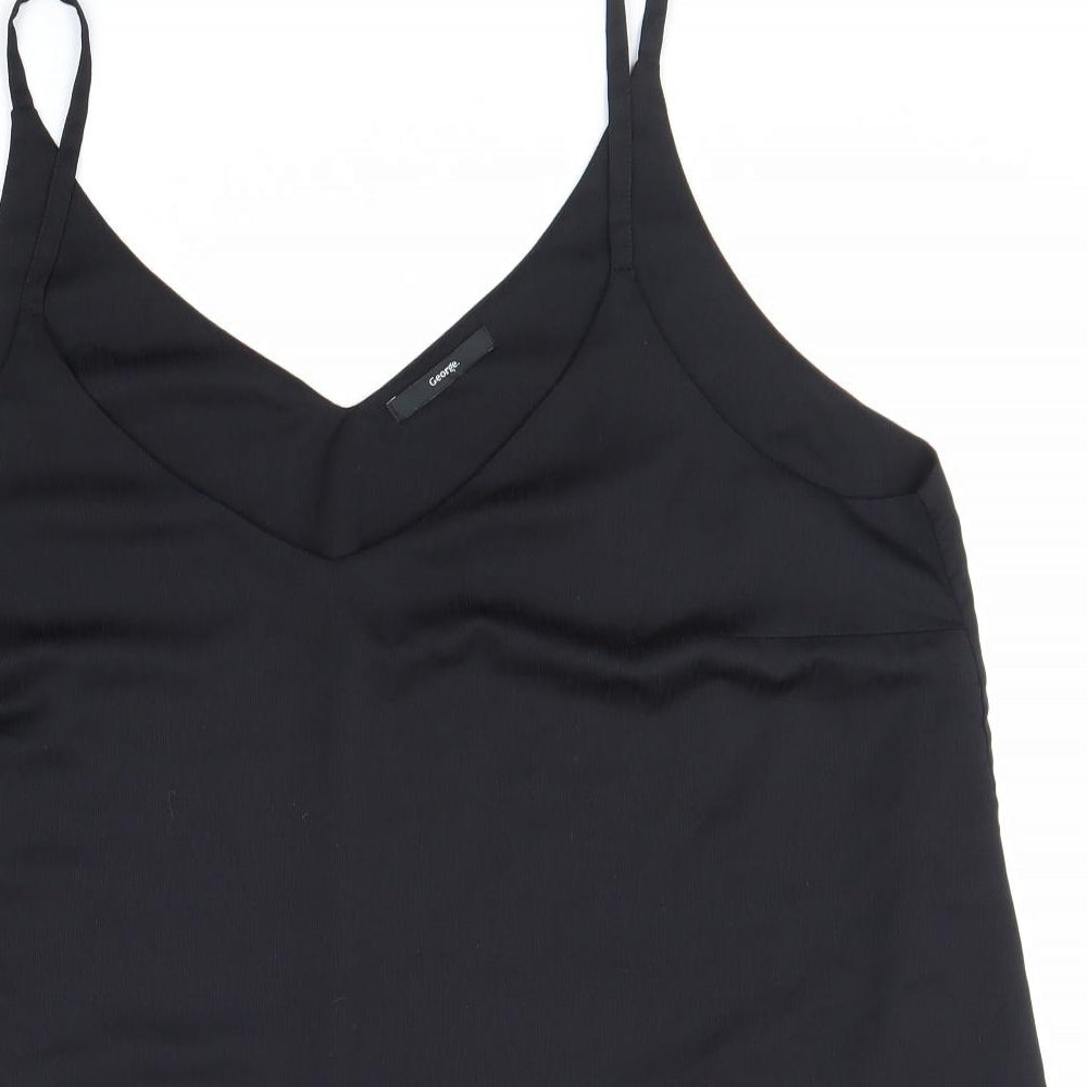 George Womens Black Polyester Camisole Tank Size 24 V-Neck