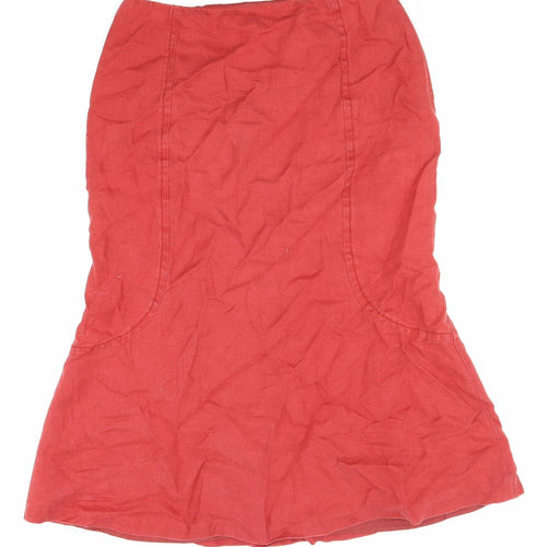 Precis Womens Red Polyester Trumpet Skirt Size 10 Zip