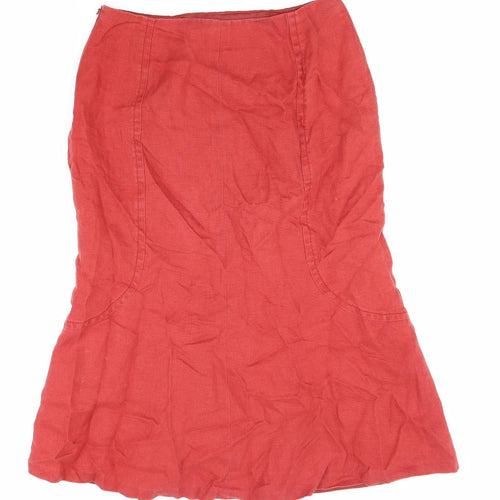 Precis Womens Red Polyester Trumpet Skirt Size 10 Zip