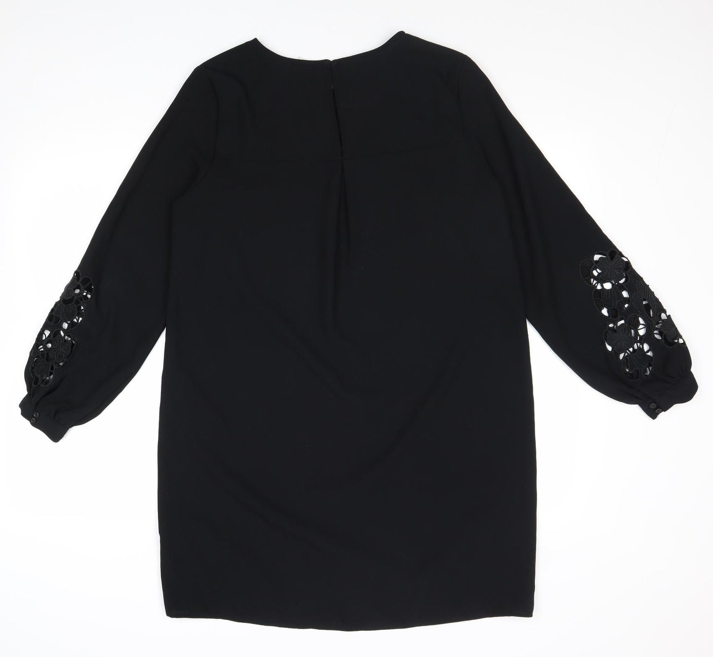 H&M Womens Black Polyester Shift Size 10 Boat Neck Pullover