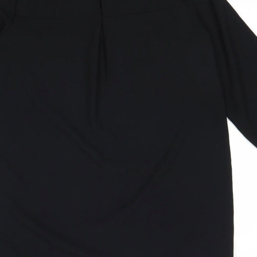 H&M Womens Black Polyester Shift Size 10 Boat Neck Pullover