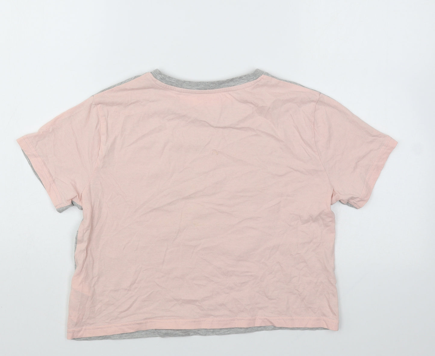 Juicy Couture Girls Grey Cotton Basic T-Shirt Size 12-13 Years Round Neck Pullover