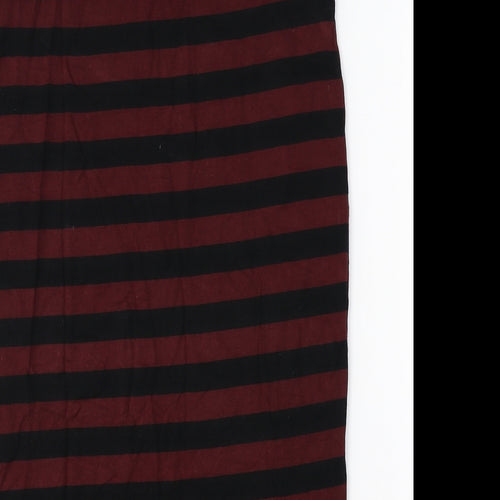 Dorothy Perkins Womens Red Striped Polyester Straight & Pencil Skirt Size 8