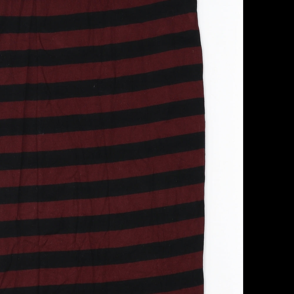 Dorothy Perkins Womens Red Striped Polyester Straight & Pencil Skirt Size 8