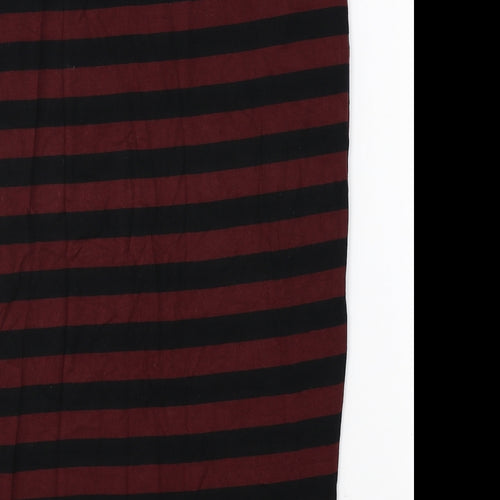 Dorothy Perkins Womens Red Striped Polyester Straight & Pencil Skirt Size 8