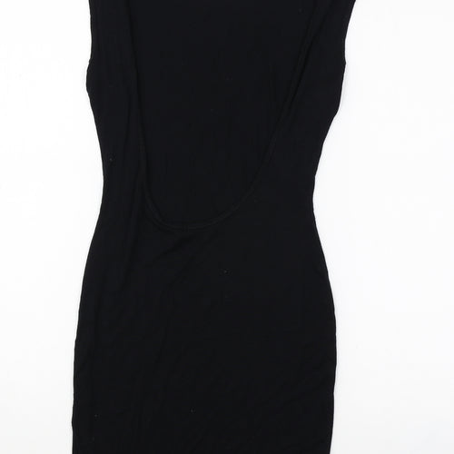 Missguided Womens Black Polyester Bodycon Size 8 Boat Neck Pullover