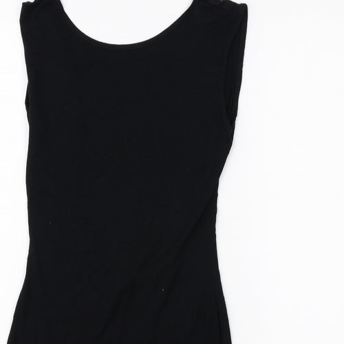 Missguided Womens Black Polyester Bodycon Size 8 Boat Neck Pullover