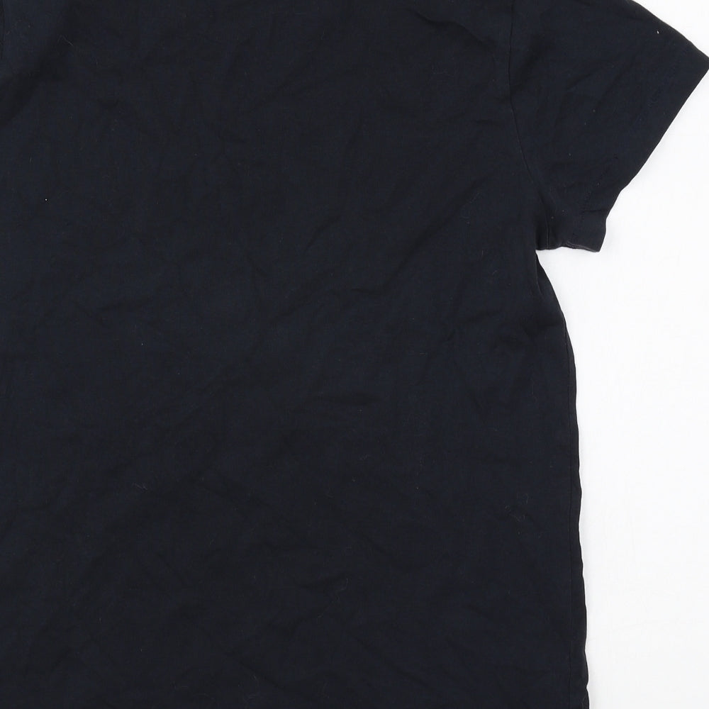 RNB14 Womens Blue 100% Cotton Basic T-Shirt Size 8 Round Neck - Shark Graphic