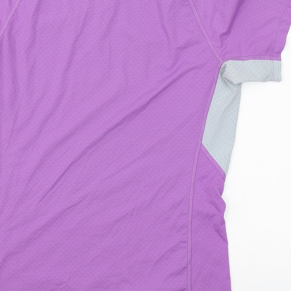 Columbia Womens Purple Polyester Basic T-Shirt Size M Round Neck Pullover