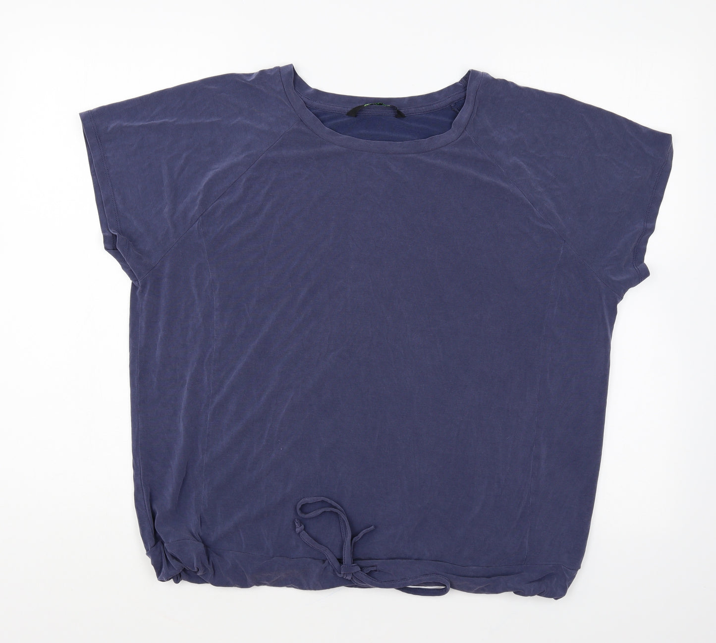 TU Womens Blue Modal Basic T-Shirt Size 18 Round Neck Tie - Drawstring Waist