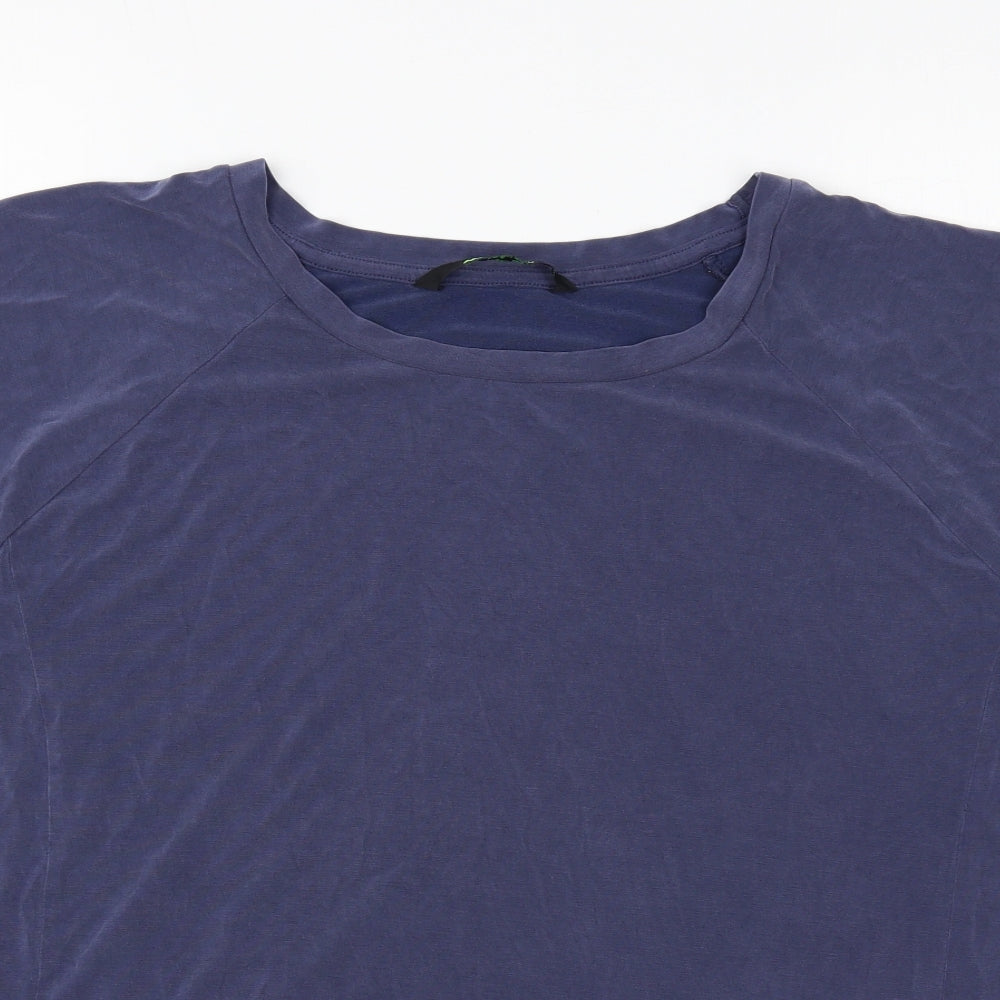 TU Womens Blue Modal Basic T-Shirt Size 18 Round Neck Tie - Drawstring Waist