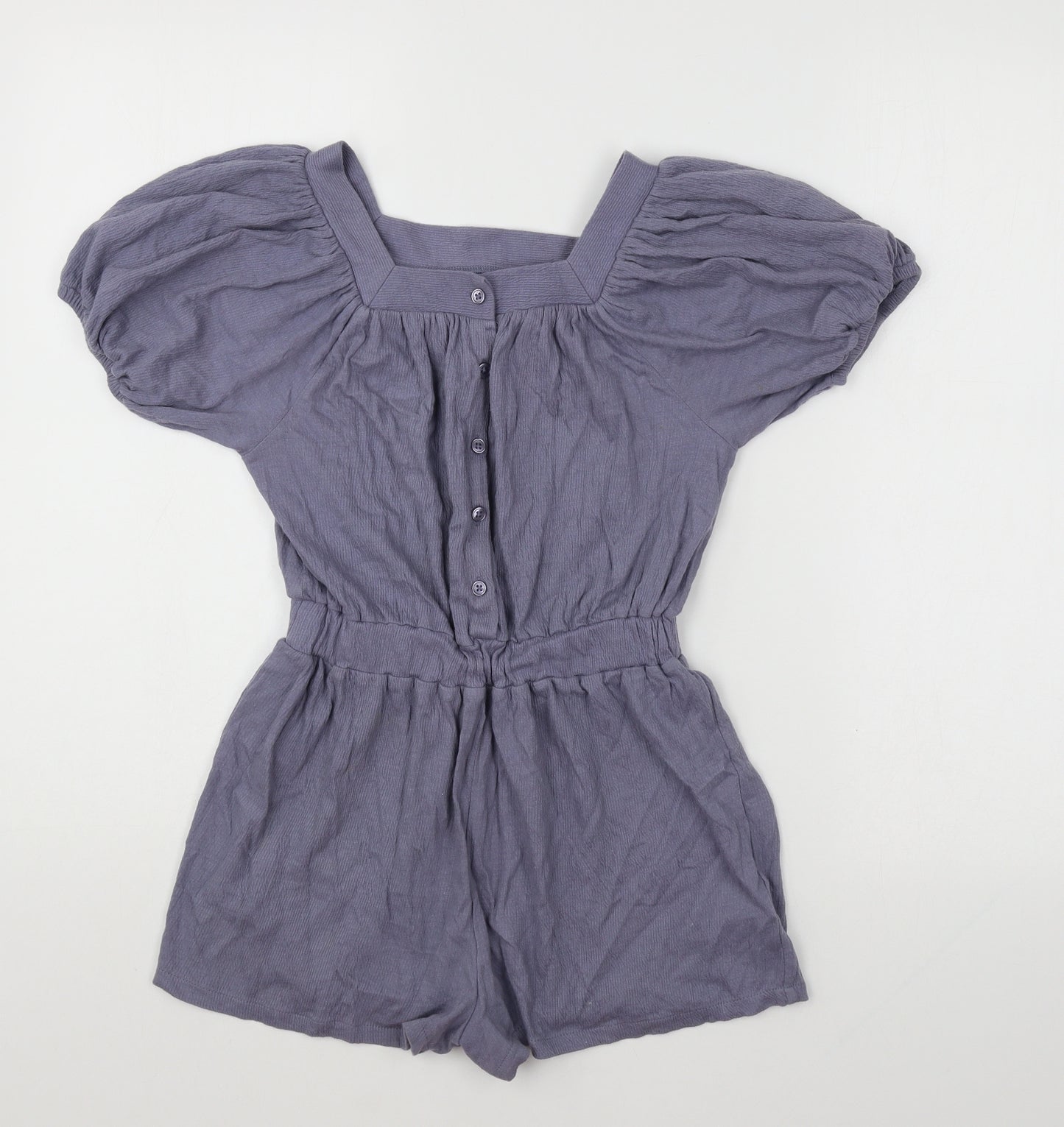 NEXT Girls Blue Cotton Playsuit One-Piece Size 9 Years Button