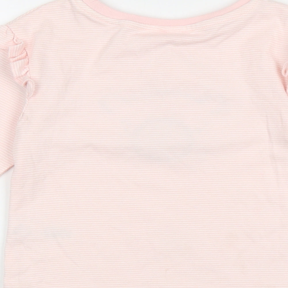 George Girls Pink 100% Cotton Basic T-Shirt Size 2-3 Years Round Neck Pullover