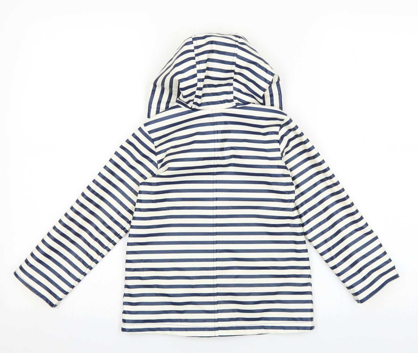 John Lewis Girls Blue Striped Rain Coat Jacket Size 2 Years Zip