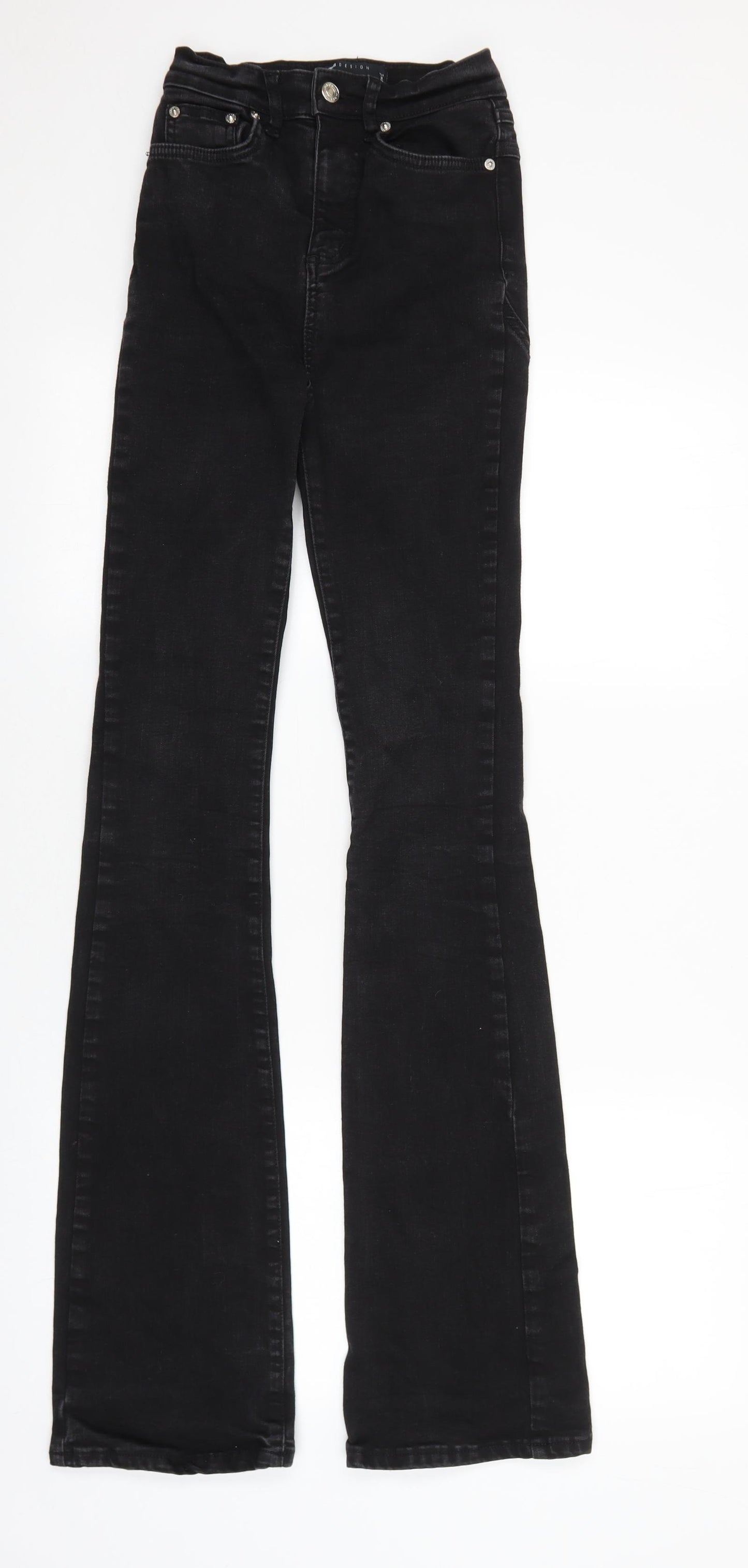 ASOS Womens Black Cotton Bootcut Jeans Size 25 in L36 in Regular Zip