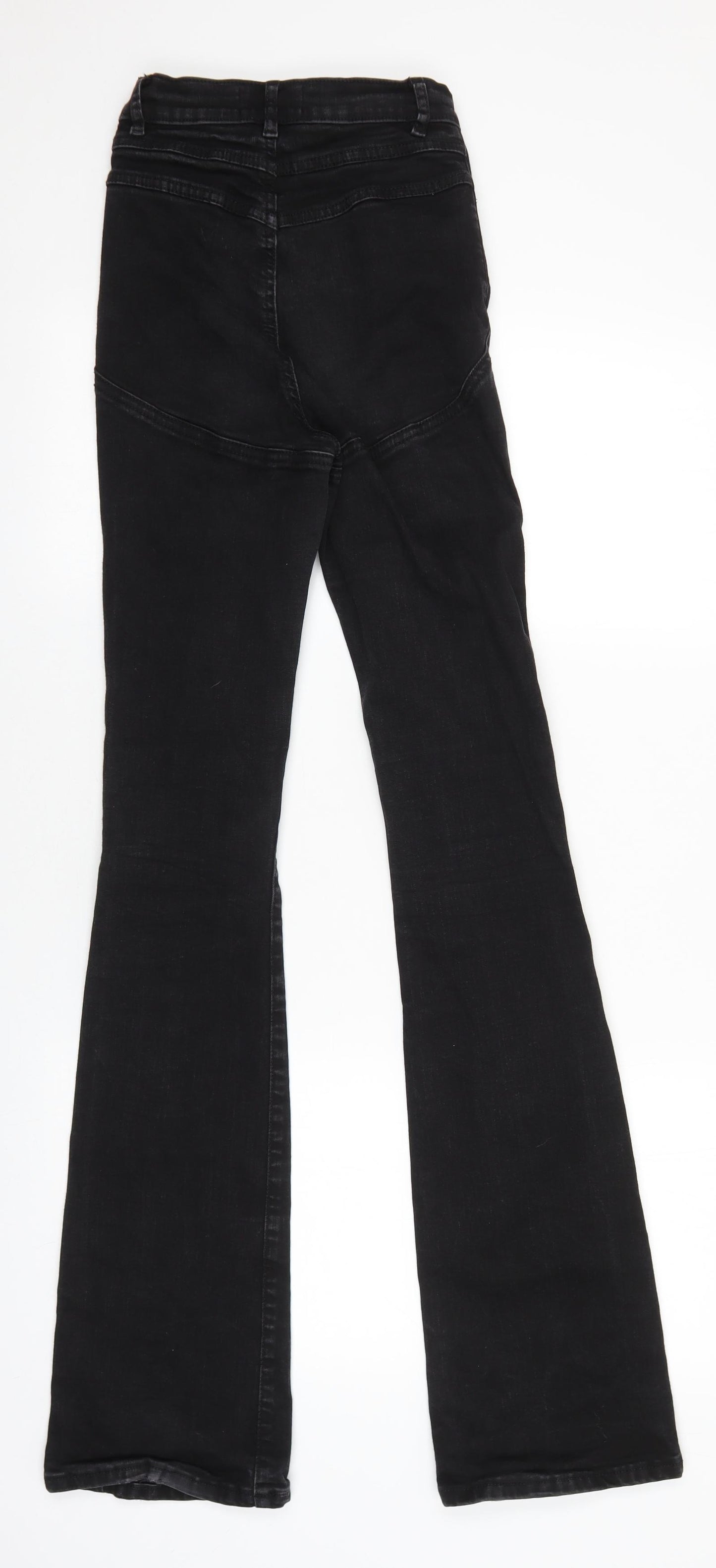 ASOS Womens Black Cotton Bootcut Jeans Size 25 in L36 in Regular Zip