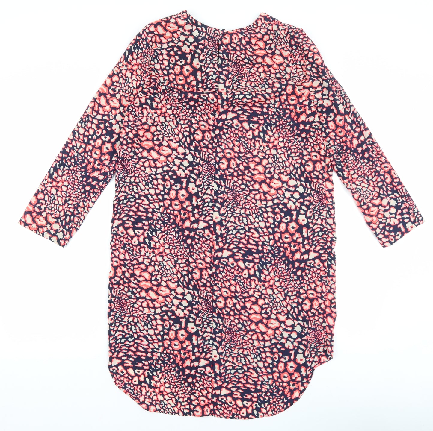 Topshop Womens Pink Geometric Polyester Shift Size 10 Round Neck