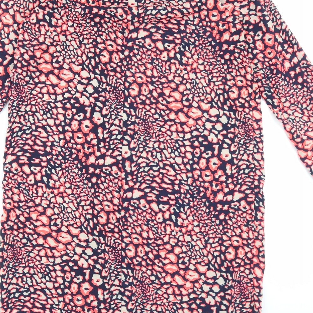 Topshop Womens Pink Geometric Polyester Shift Size 10 Round Neck