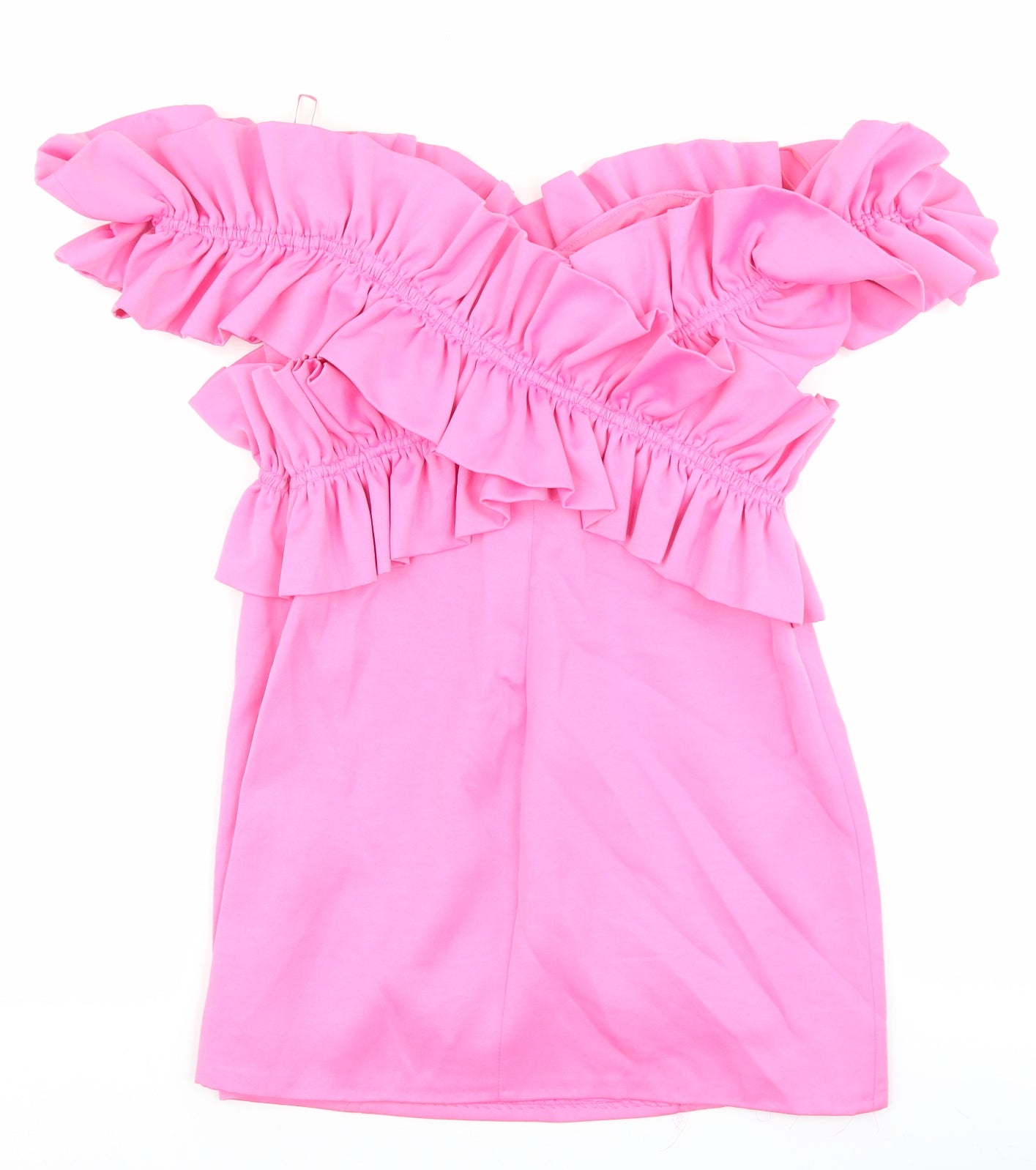 Zara Womens Pink Polyester Basic T-Shirt Size M Off the Shoulder