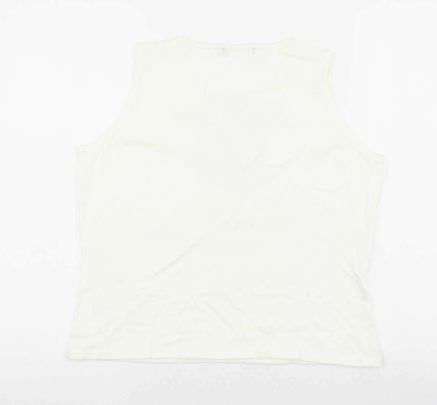 Verse Womens White Cotton Basic Tank Size 42 V-Neck