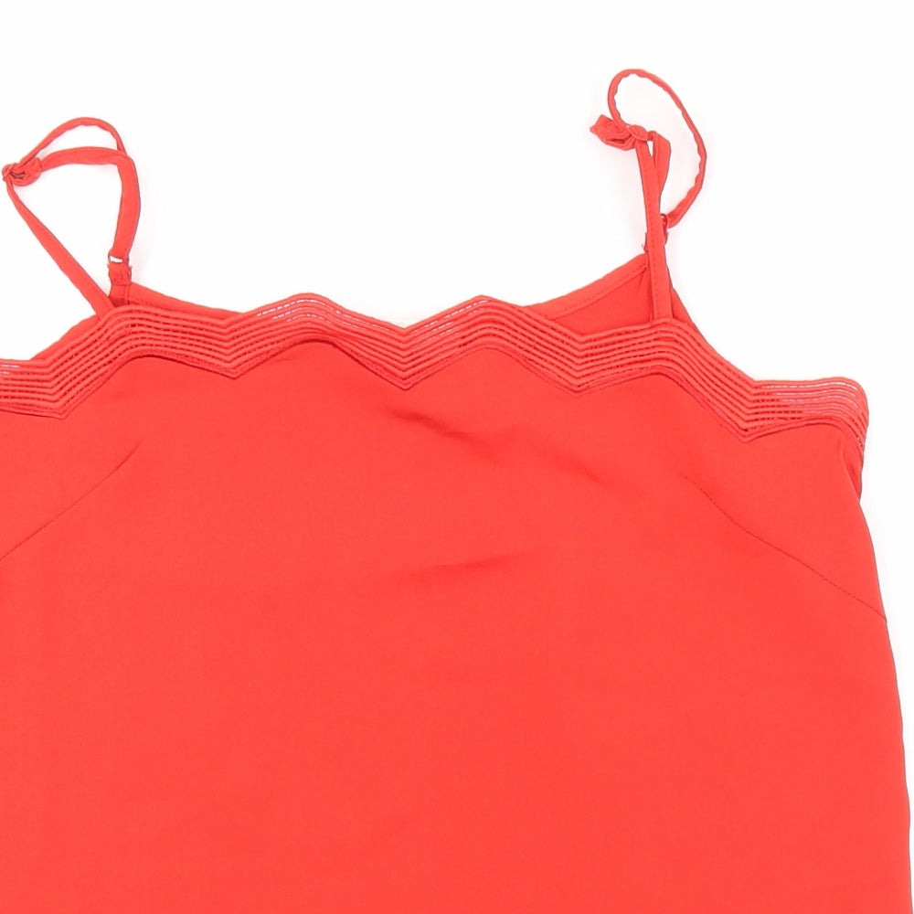 Grace & Mila Womens Red Polyester Camisole Tank Size S Square Neck