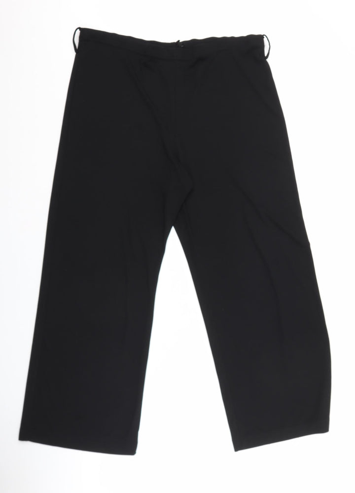 Berkertex Womens Black Polyester Capri Trousers Size 14 L27 in Relaxed