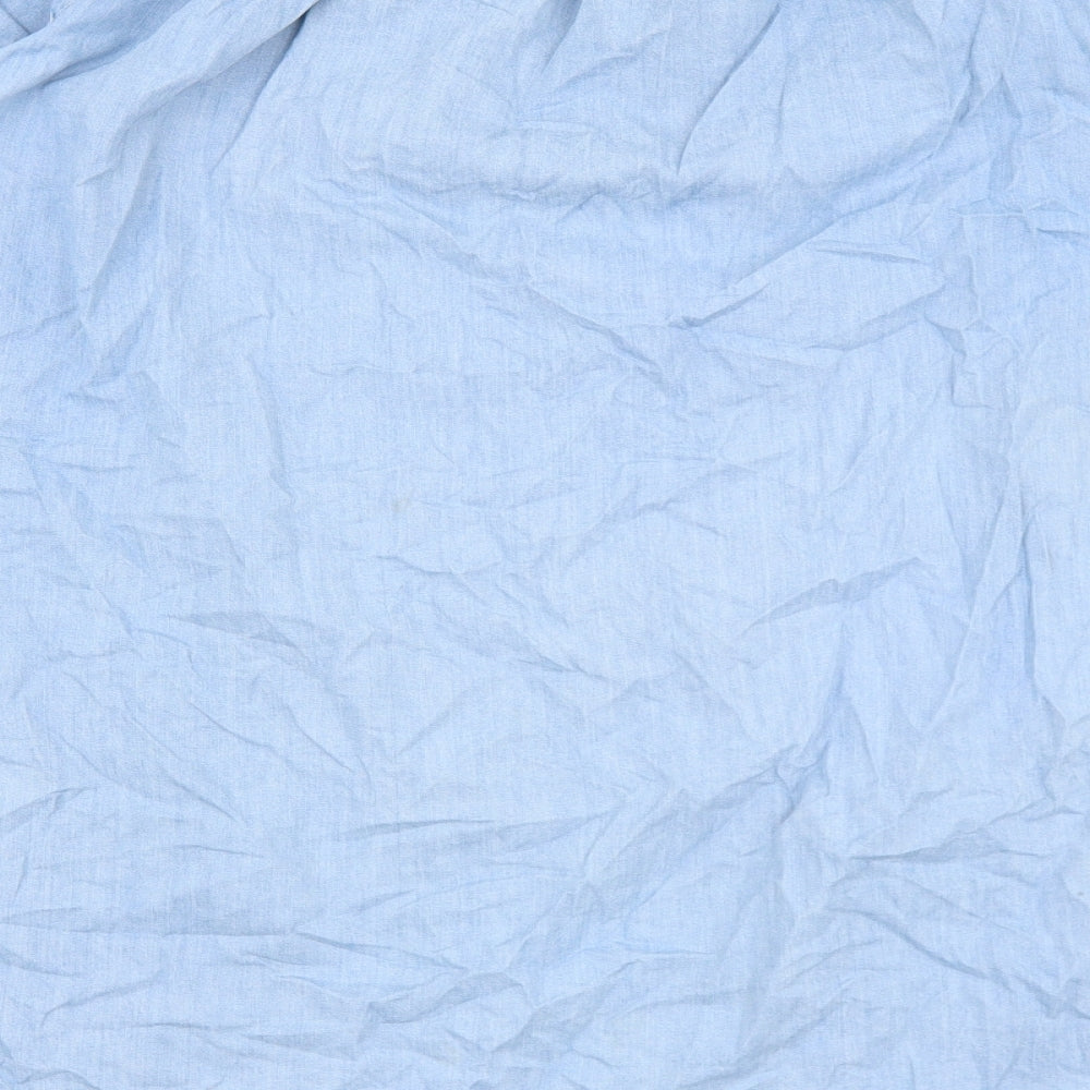 Primark Womens Blue Geometric 100% Cotton Basic T-Shirt Size 20 Round Neck
