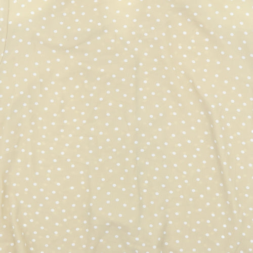 LUCIA Womens Beige Polka Dot Polyester Basic Button-Up Size 20 V-Neck