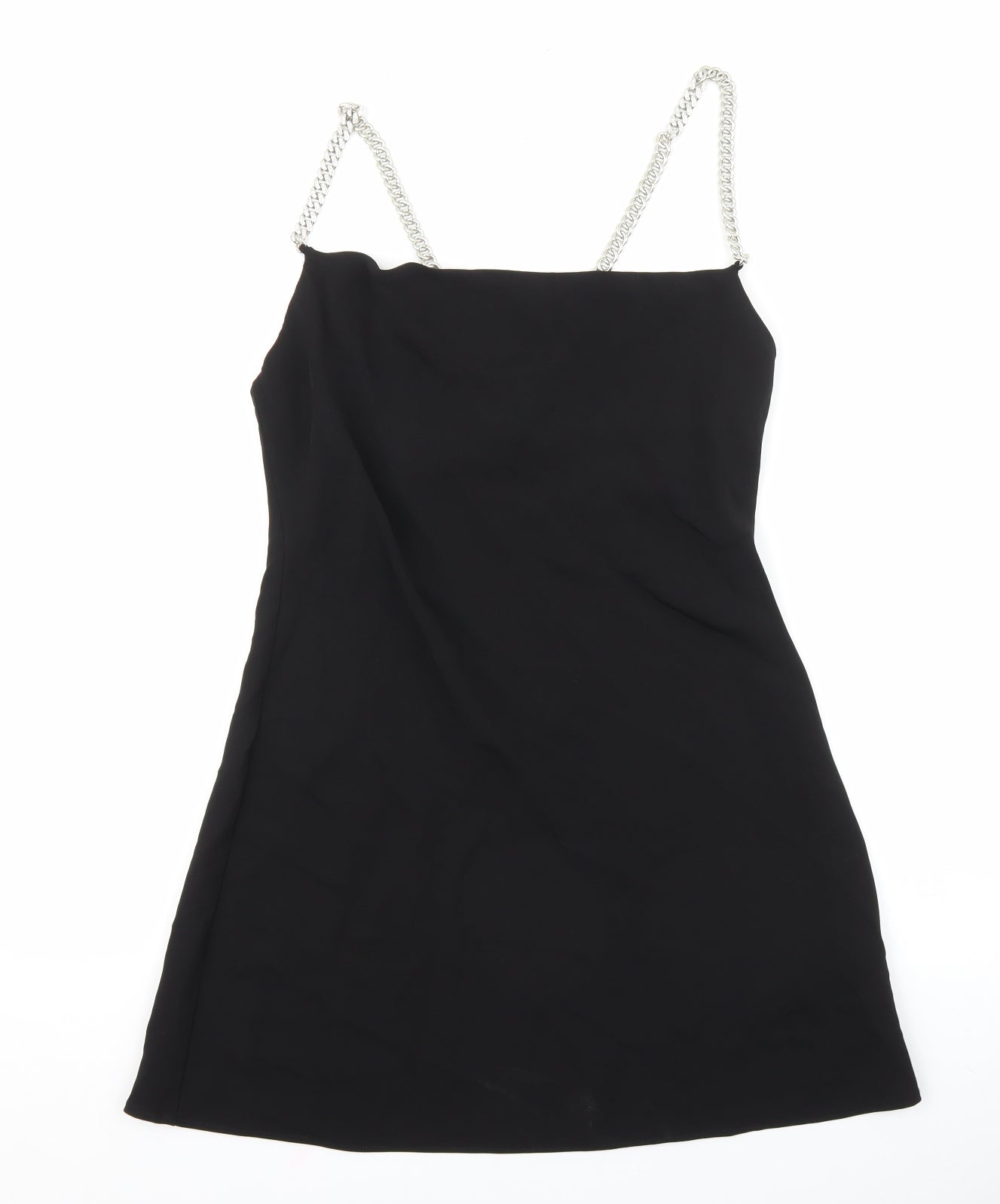 Zara Womens Black Polyester Mini Size S Square Neck Pullover
