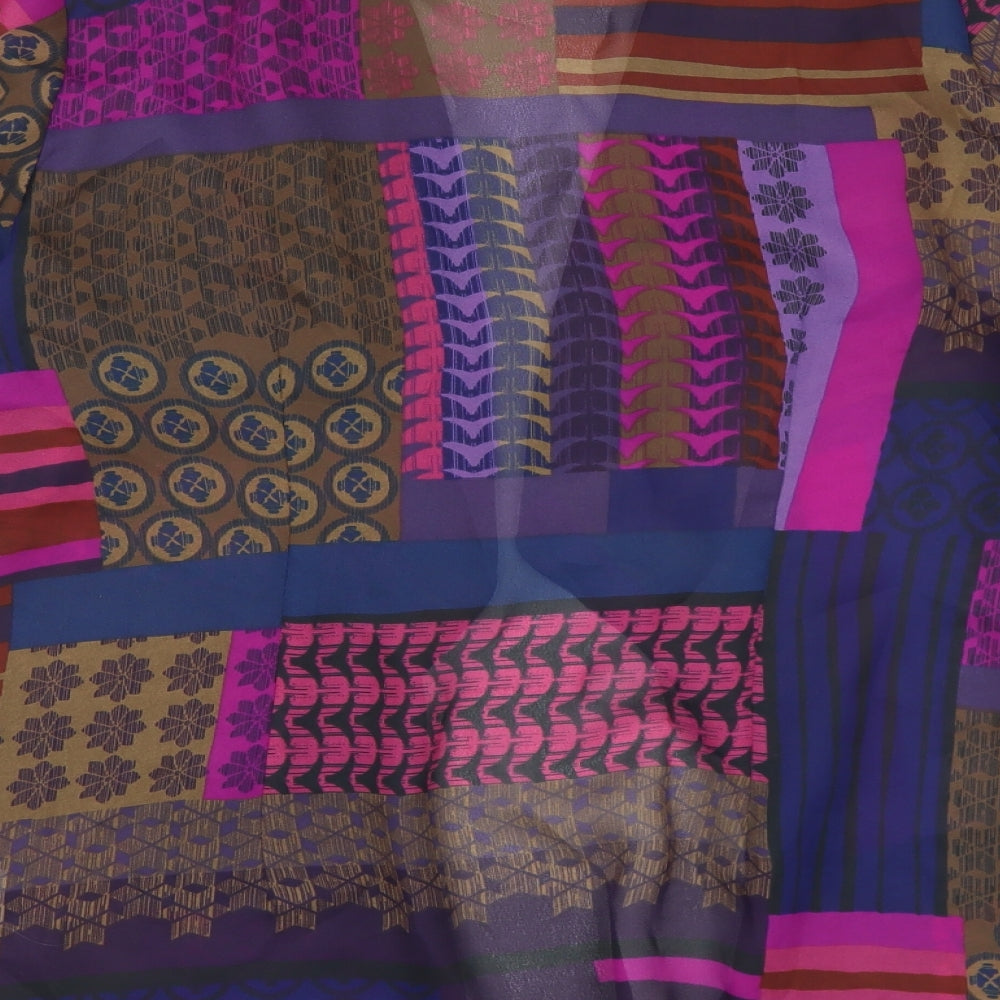 Gray&Osbourn Womens Multicoloured Geometric Polyester Kimono Blouse Size 16 V-Neck