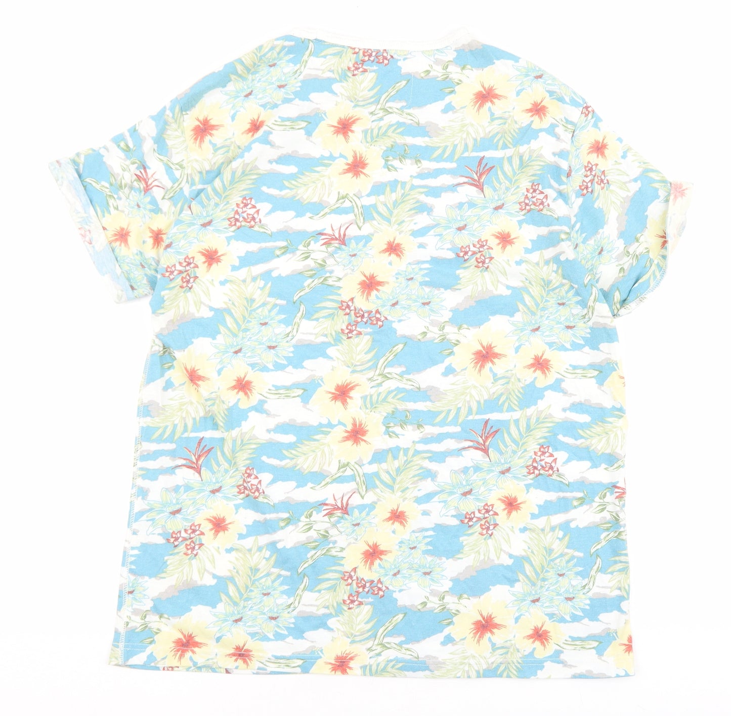 Matalan Mens Multicoloured Floral Polyester T-Shirt Size XL Round Neck