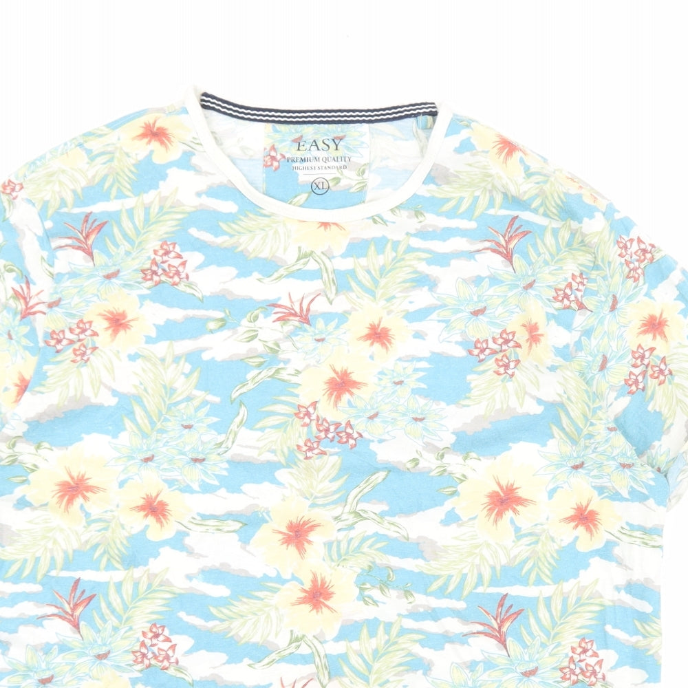 Matalan Mens Multicoloured Floral Polyester T-Shirt Size XL Round Neck