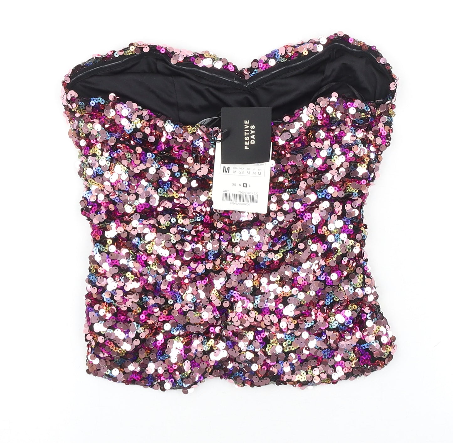 Zara Womens Multicoloured Polyester Basic Tank Size M Sweetheart