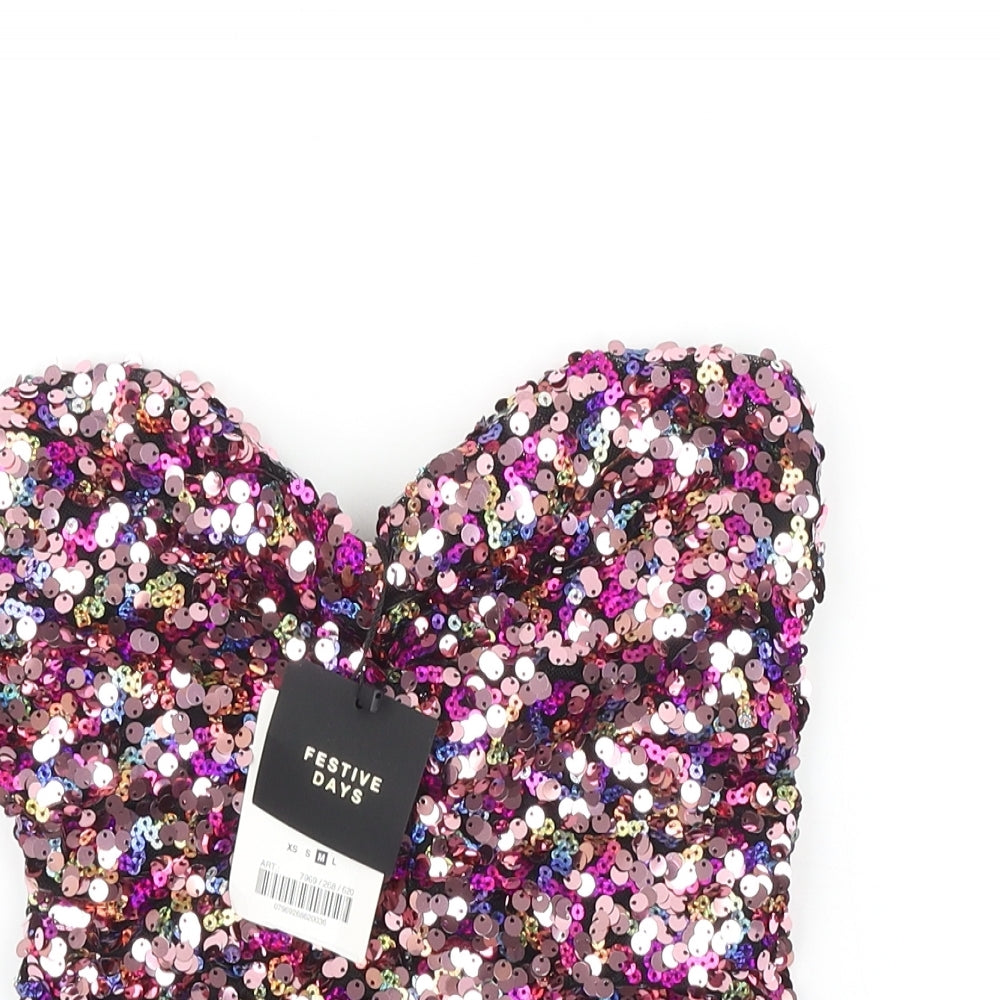 Zara Womens Multicoloured Polyester Basic Tank Size M Sweetheart