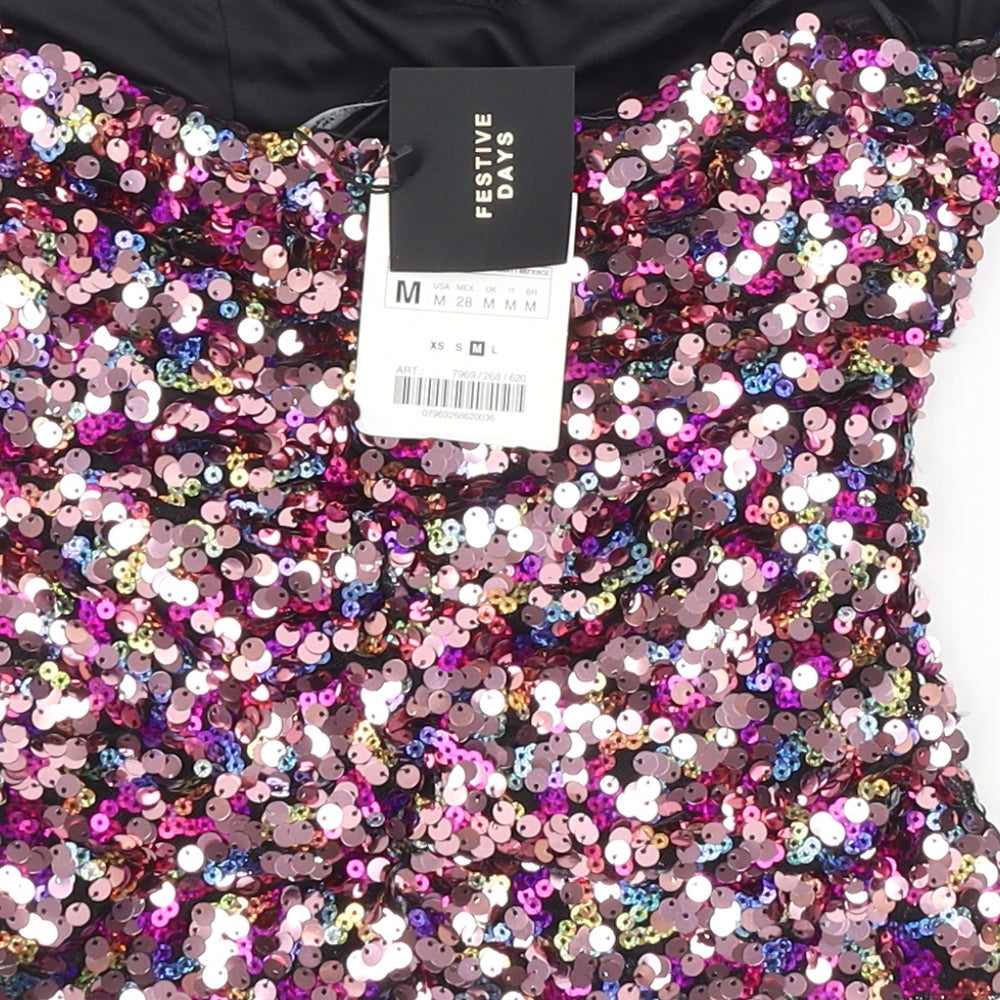 Zara Womens Multicoloured Polyester Basic Tank Size M Sweetheart