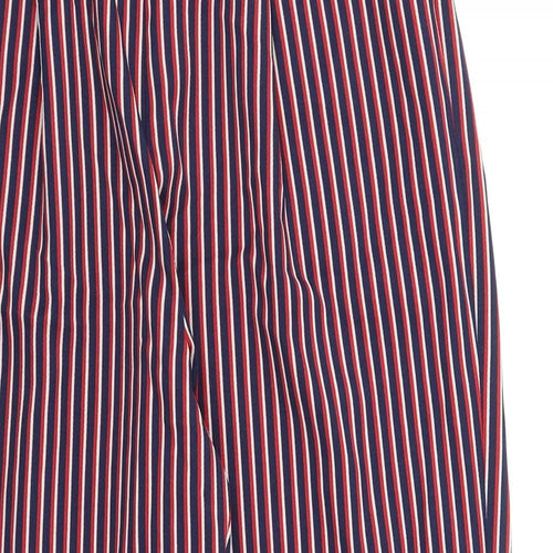 F&F Womens Red Striped Polyester Harem Trousers Size 6 L24.5 in Regular Snap