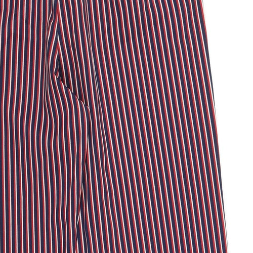 F&F Womens Red Striped Polyester Harem Trousers Size 6 L24.5 in Regular Snap