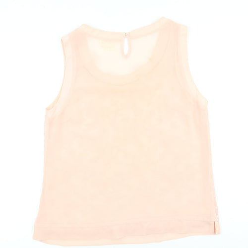 NEXT Womens Pink Floral Polyester Basic Tank Size 12 Scoop Neck