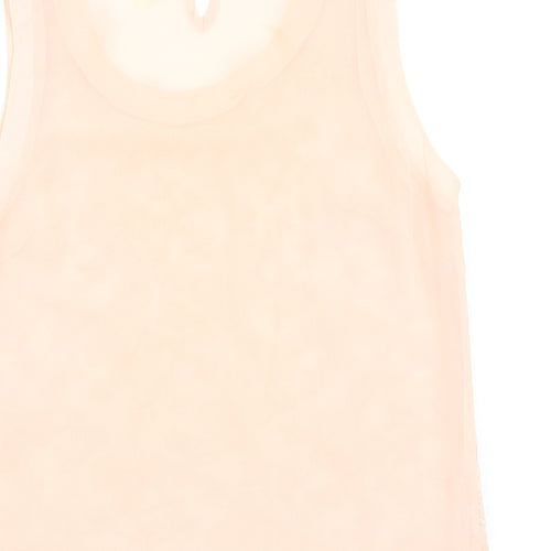 NEXT Womens Pink Floral Polyester Basic Tank Size 12 Scoop Neck