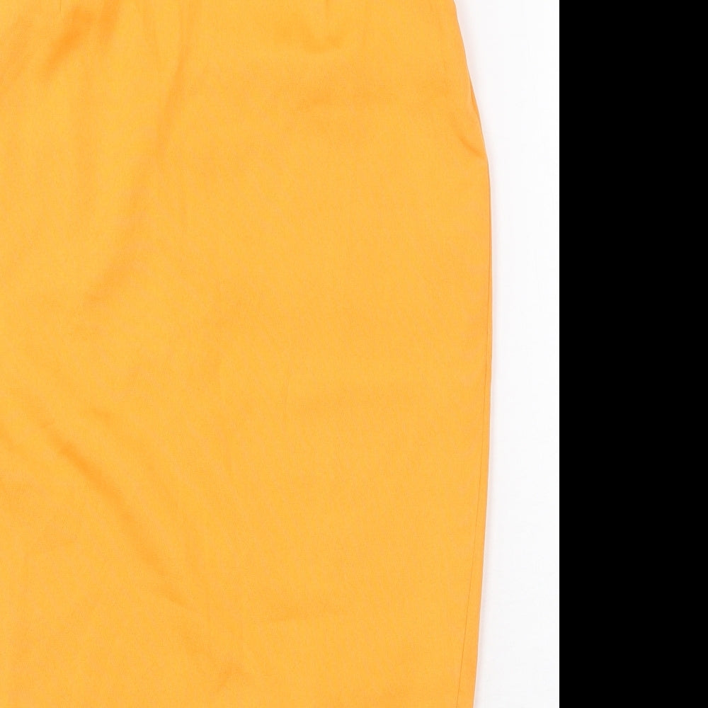 Lavish Alice Womens Orange Polyester Straight & Pencil Skirt Size 6 Zip
