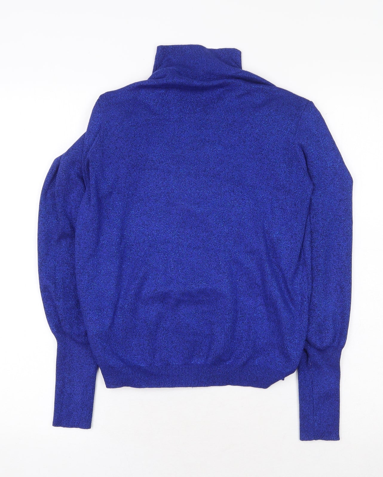 Marks and Spencer Womens Blue Roll Neck Viscose Pullover Jumper Size 10