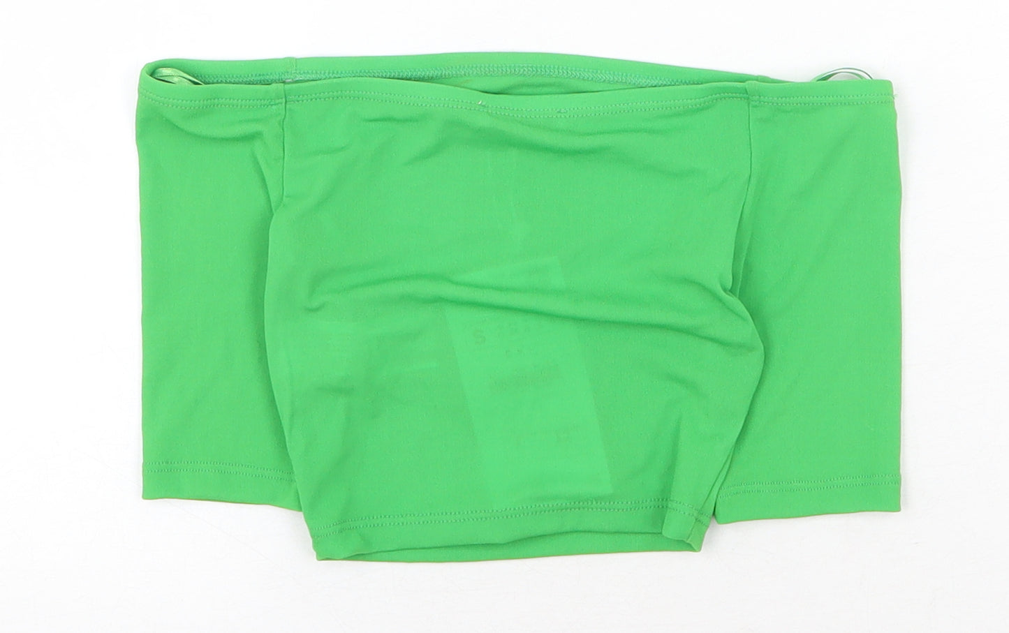 Zara Womens Green Polyester Cropped T-Shirt Size S Off the Shoulder