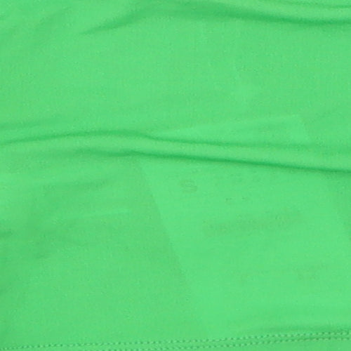 Zara Womens Green Polyester Cropped T-Shirt Size S Off the Shoulder