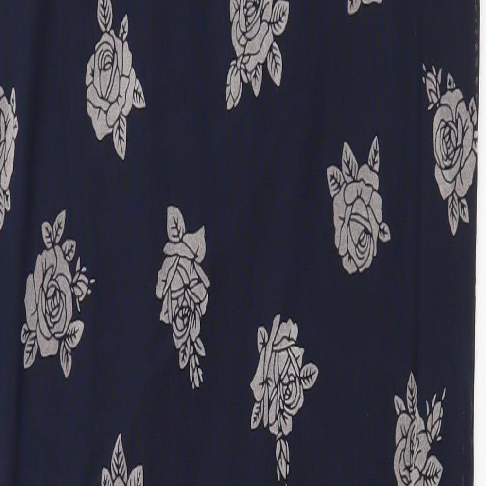 Motel Womens Blue Geometric Polyester Slip Dress Size S V-Neck Button